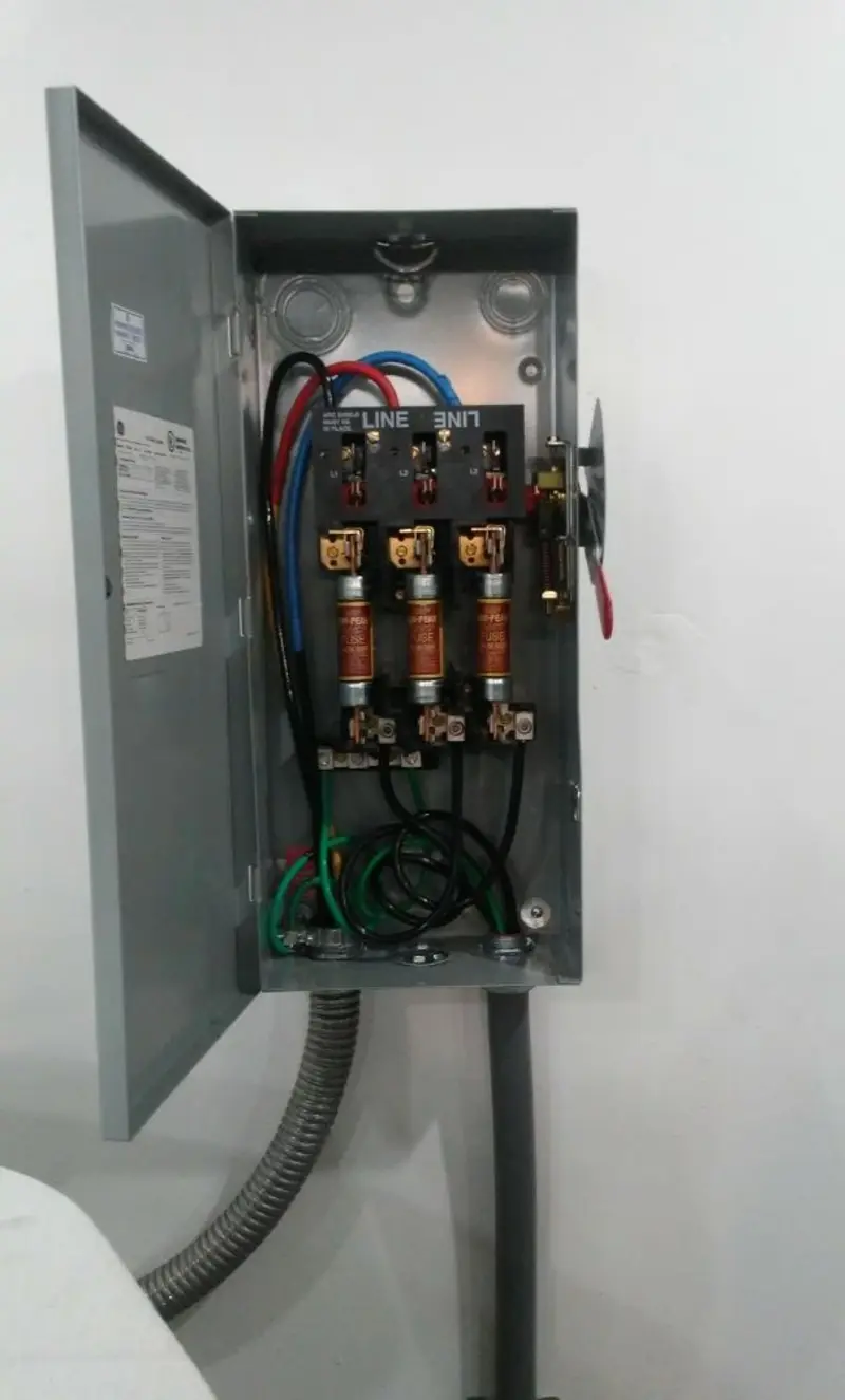 Three-phase disconnect switch installed for Electrical Wiring & Rewiring in Maine